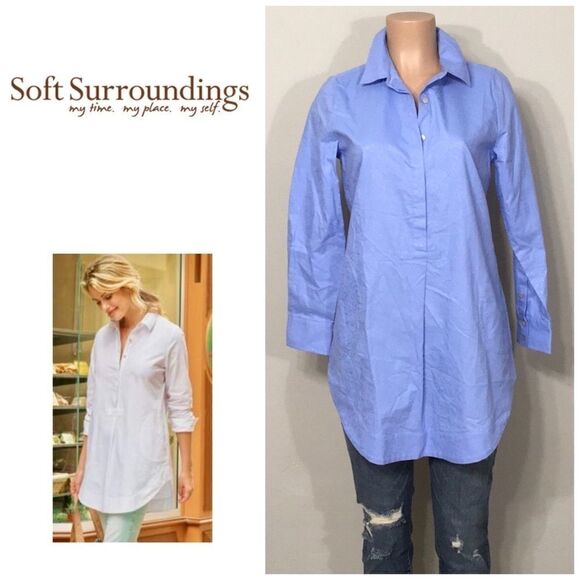 Soft Surroundings blue tunic. NWOT - Picture 1 of 9